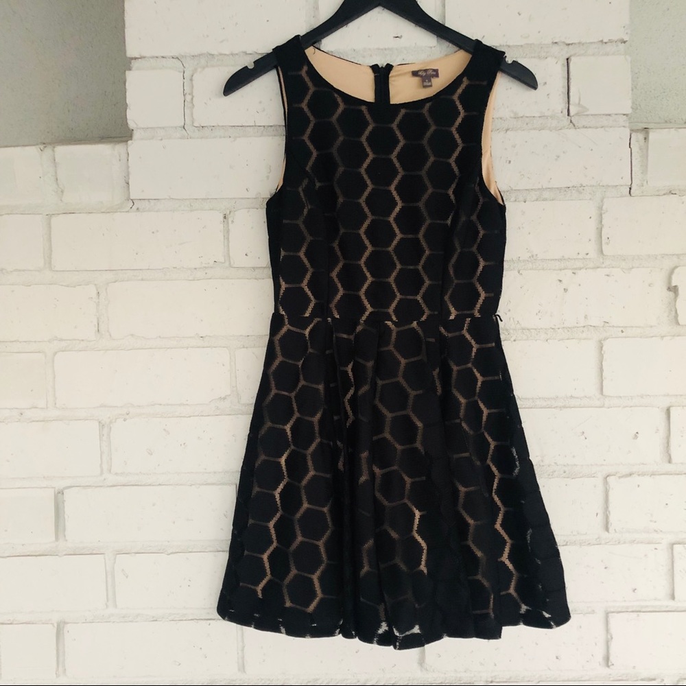 Lily Rose Woman’s A-Line Lace Overlay Cocktail Party Dress B4